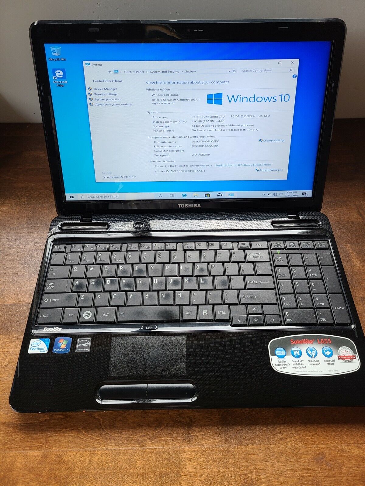 17.3” laptop webcam, Generations 1-3 Core I series